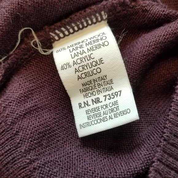 RAFFI Linea Uomo Merino Wool Blend Sweater Sz Mens Medium M EUC - Picture 6 of 7